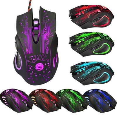 Wired 5500 DPI Mouse LED Blacklight Optical USB 6D Gaming Mice For PC Laptop New