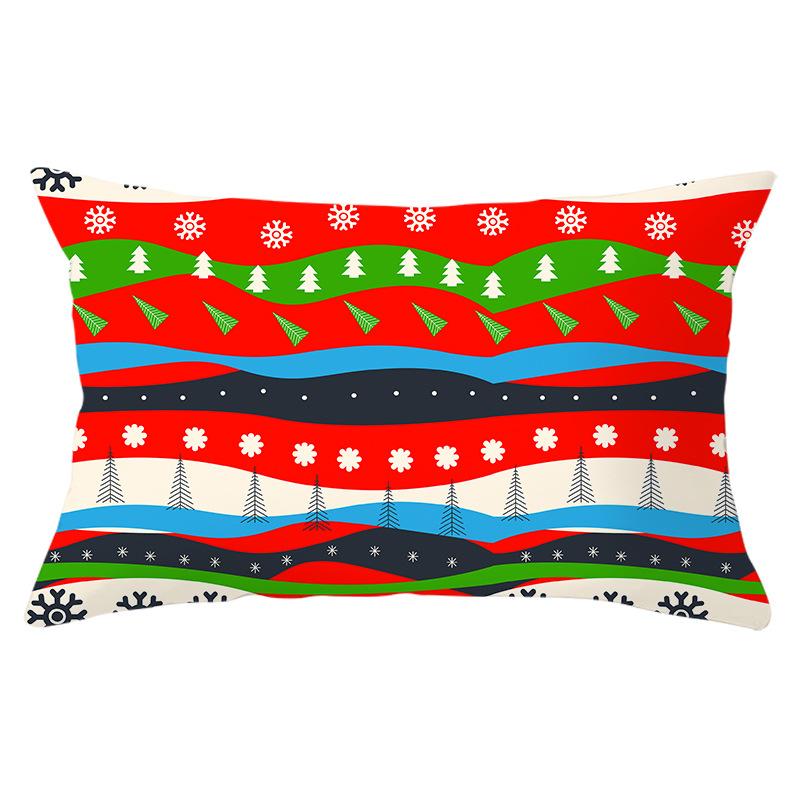 Christmas Simple Print Series Peach Skin Waist Pillowcase Home Sofa Pillowcase Office Pillowcase