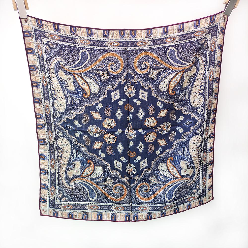 Burgundy Silk Wool Double-Sided Medium Scarf - Autumn/Winter Warm Shawl