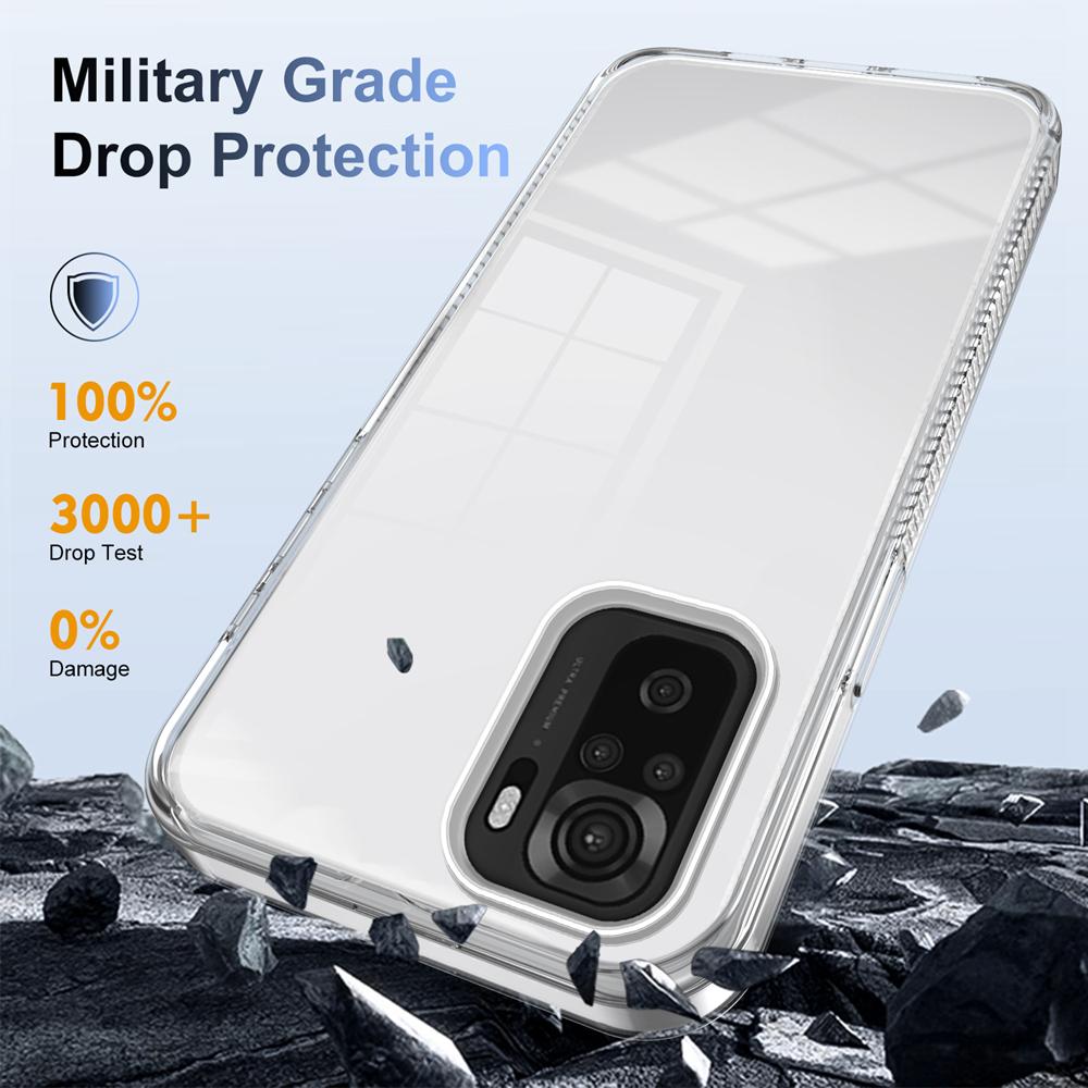 KEYSION Transparent Case for Redmi Note 10 10S 10 Pro 4G Soft TPU+PC Anti-slip HD Clear Shockproof Phone Back Cover for POCO M5S