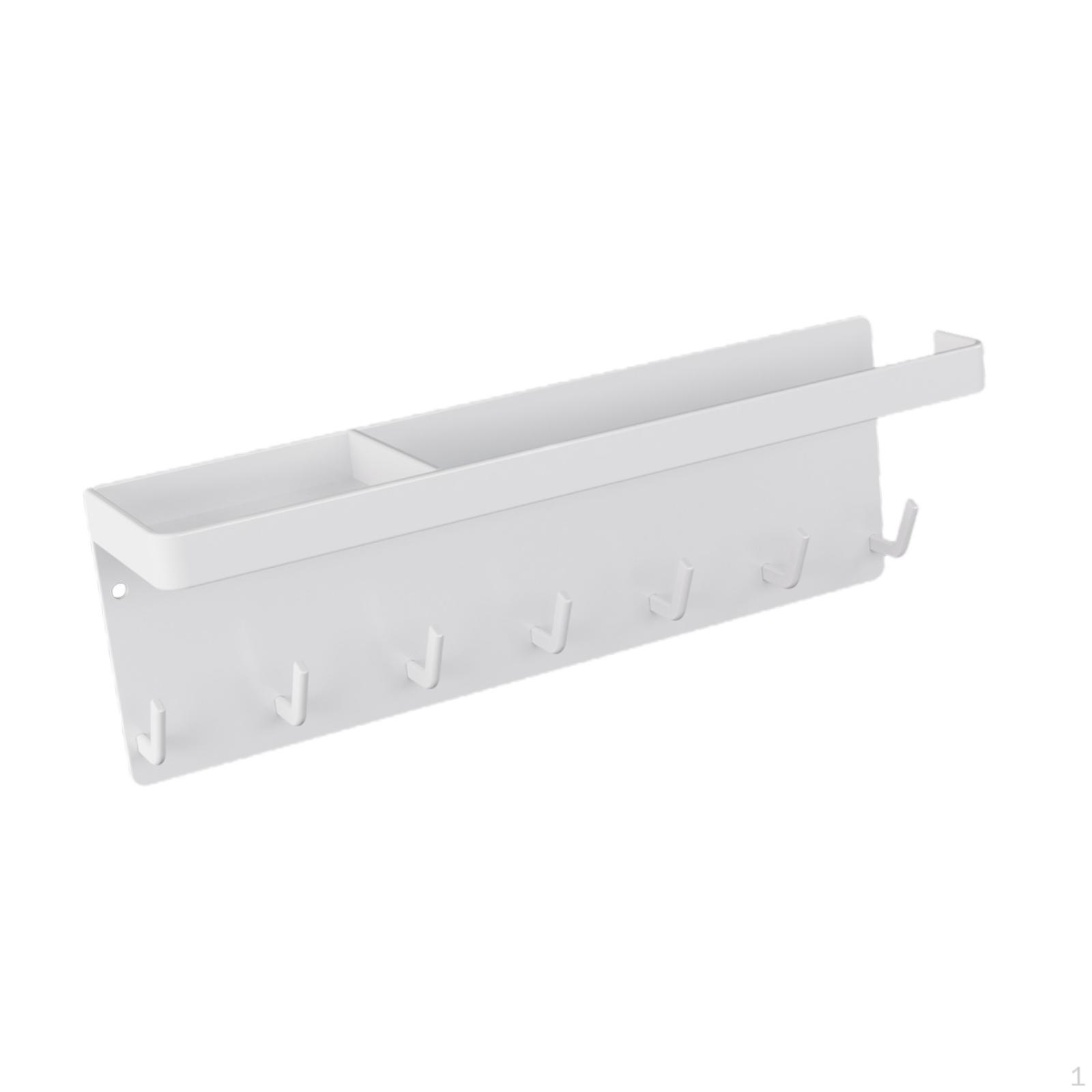 

Подставка для зонтов в прихожую Стойка для хранения в ванной 7 крючков Дверной крючок Органайзер Держатель для ключей белый