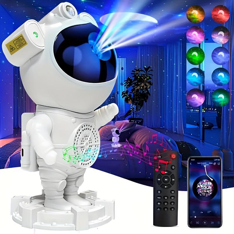 

1pc Star Astronaut LED Nebula Star Moon Projector,Remote Control,USB Powered with music playback,Gift for Bedroom,Birthdays білий