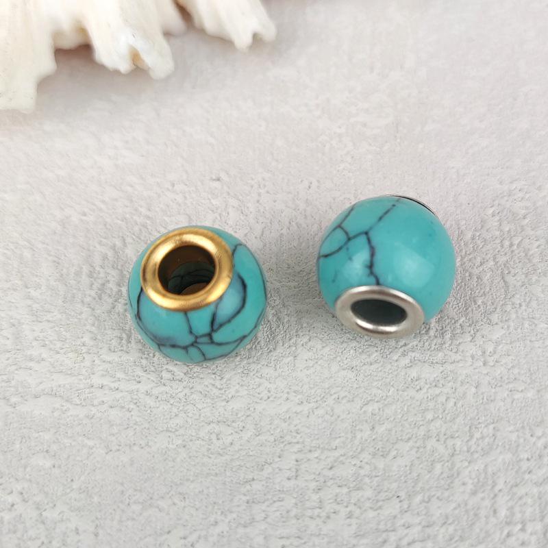 Green Aventurine Large Hole Crystal Beads for DIY Jewelry and Eye Pin Pendant Creations