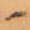 Retro Cute Hippocampus Decorative Figurines Seahorse Brass Miniatures Ornaments Key Pendant Marine Organisms Souvenir