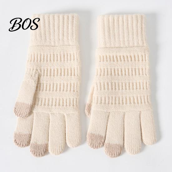 Outdoor Work Gloves for Winter Knitted Touchscreen Men Women, Warm Thermal Gloves, Thickened Conductive Fingertip Smartphone Plush Lining Mittens Cold