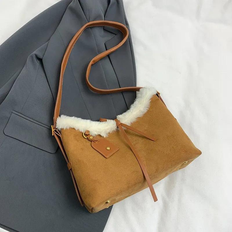 

Дизайнерские большие сумки через плечо из искусственной кожи для женщин 2024 года, зима 2020 года, новый тренд, женская модная сумка через плечо, сумки коричневый