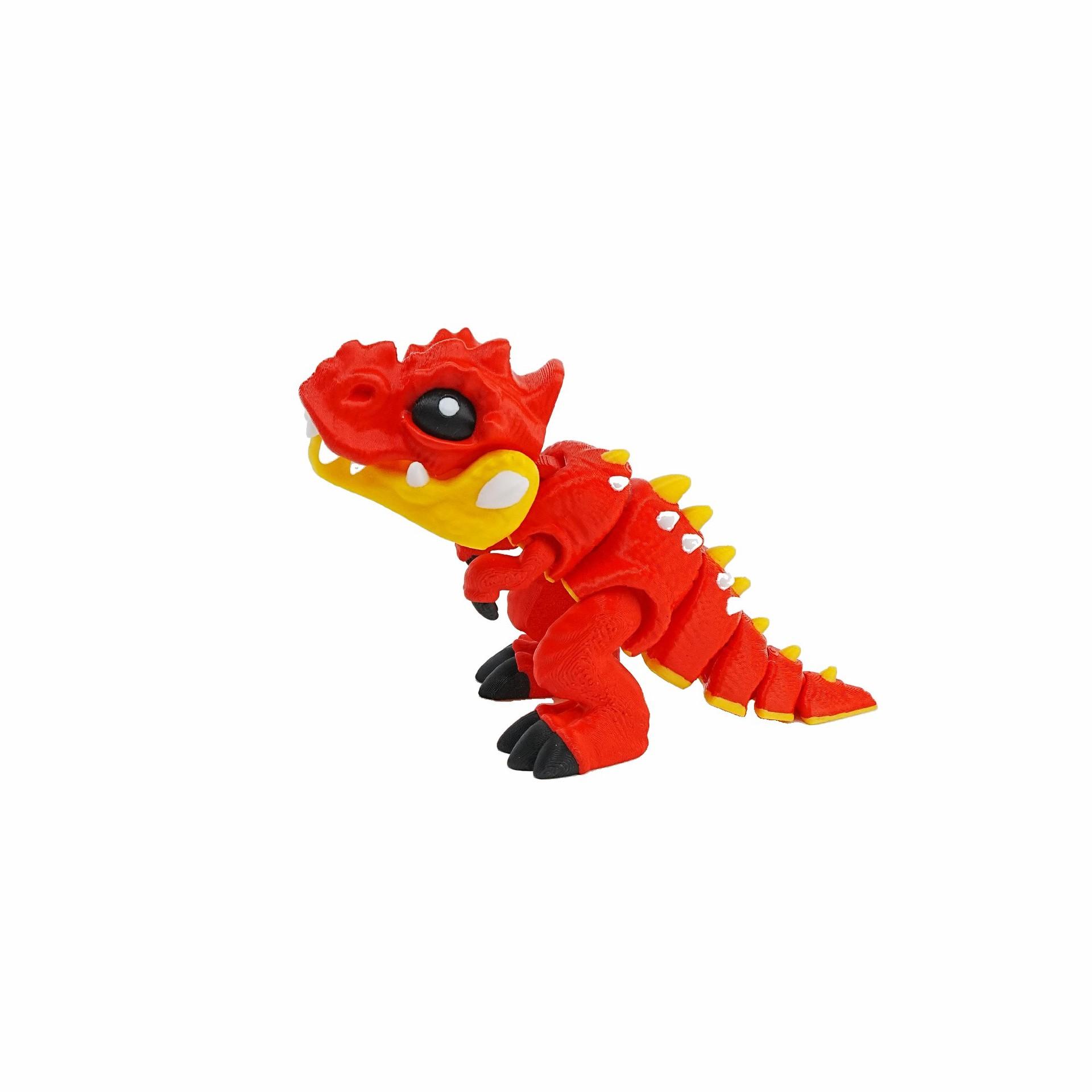 3D Printed Bite-Hand Lightning Dinosaur Toy Joint Movable Simulation Animal Dinosaur Model Funny Decompression Toys Kids Gift Small красный