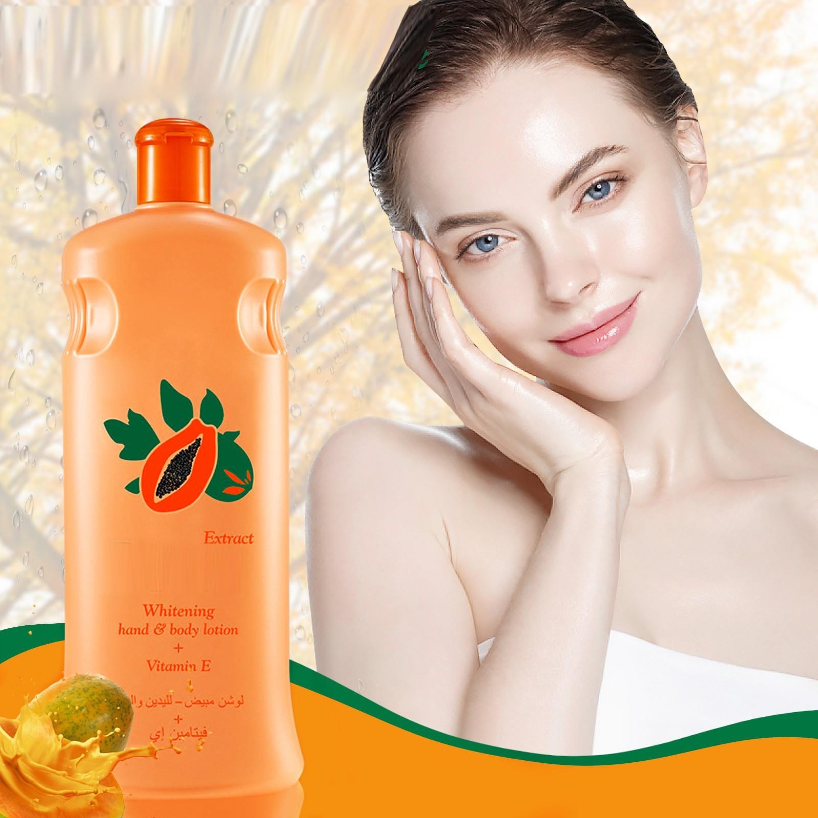 

Отбеливающий лосьон для тела «Папайя», увлажняющий осветляющий лосьон для тела, лосьон для тела против сухости, 600 мл белый