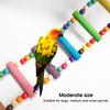 Colorful Natural Wood Beads Climbing Ladder Swing Parrot Toy Stand Bar Parrot Supplies