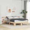 Bed Frame with Headboard Brown 140 x 200 cm Solid Pine Wood