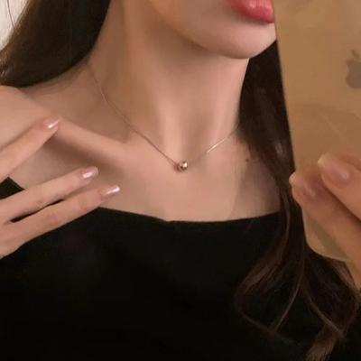 Minimalist Stainless Steel Round Ball Pendant Necklace 2026 Trendy Thin Snake Chain Choker Fashion Neck for Women Men