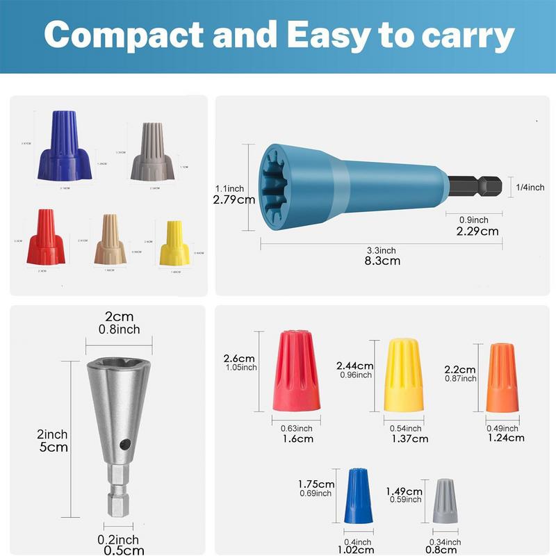 Wire Nut Twister Connector Driver Cable Stripper Drill Attachment Electricians Tools For Construction Network Industrial Work