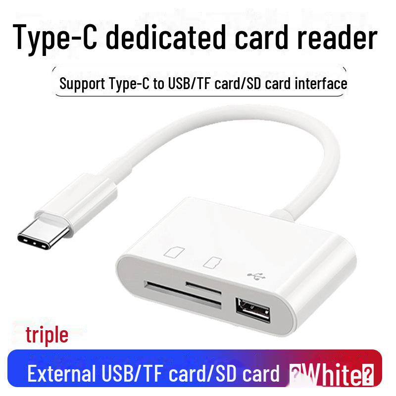 Type-C Card Reader: Multi-Function OTG 2.0 for Android, Mobile, Computer, SD Card, and USB Drive.