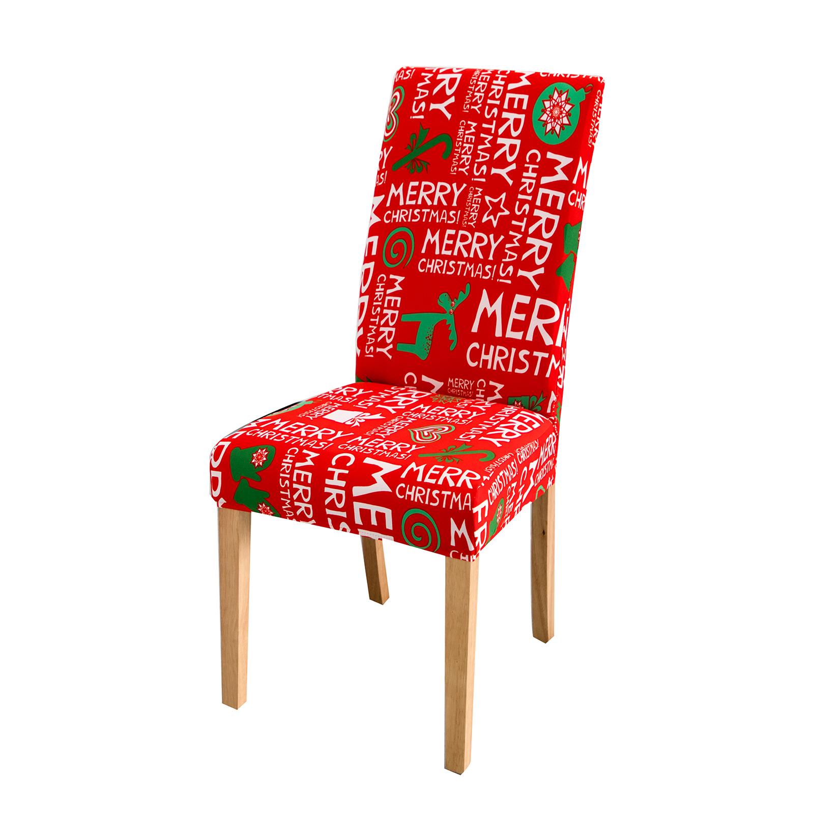 Christmas Chair Covers Stretch Washable Christmas Chair Protector Slipcovers For Kitchen Home Dining Room PCC-PC0112#0