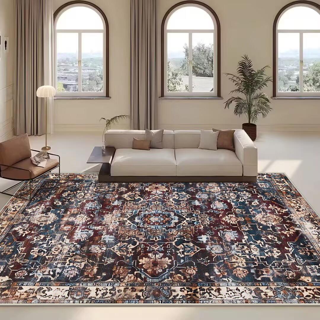 

Persian Retro Carpet Living Room Boho Ethnic Home Decoration Plush Bedroom Rug Lounge Sofa Coffee Tables Non-slip Floor Mat Soft 60*90cm