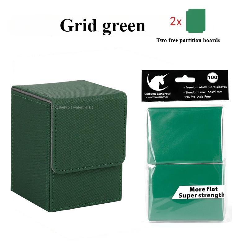 100 Premium Card Sleeves 66x91mm and Trading Card Storage Box Holds 100+ Commander Deck Box for MTG PTCG Baseball Sports Cards