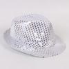 Silver Sequin Top Hat Stylish Magician Jazz Stage Costume For Adults Party Show Prop For Halloween Christmas Gift