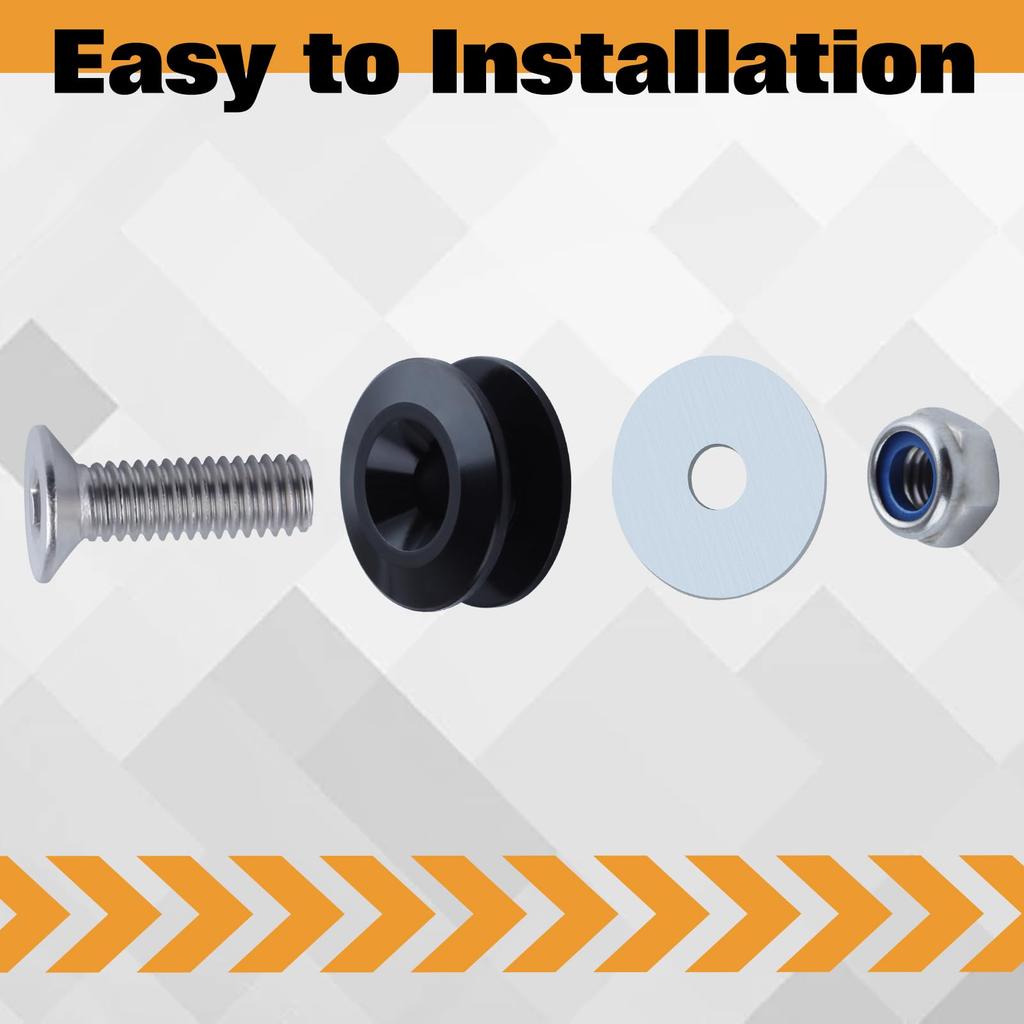 GOLD DEER 4pcs Bumper Quick Release with 12 O-Ring Fasteners Quick Release Fasteners Black