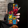 Handyhülle Case für Samsung Galaxy A16 A56 A51 A73 A23 A12 A13 A71 A72 A26 A32 A15 A35 A36 A53 A54 A34 Rotes Graffiti Muster