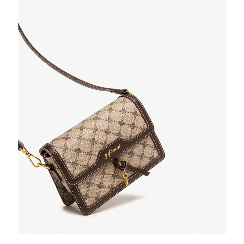 VEZFAA Sac à Bandoulière Mode Femme Style Coréen Sac pour Femme Sac Carré Imprimé Tendance Classique Coréenne Sac Messager Cuir Véritable