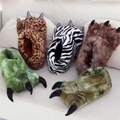 Winter Warm Soft Indoor Floor Slippers Women Men Shoes Paw Funny Animal Christmas Monster Claw Plush Home Cotton Shoes for Men