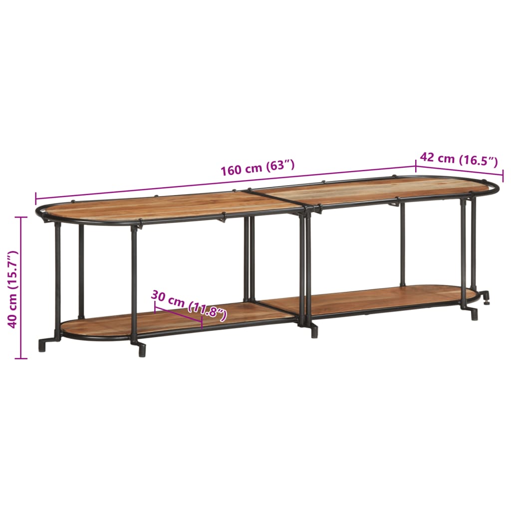 TV Stand 160x42x40 Cm Solid Acacia Wood