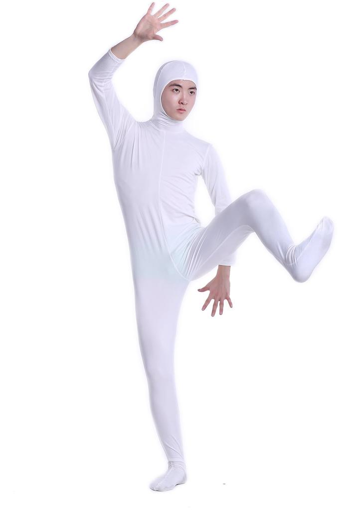 Omoshiro Club Zentai XXS Fits 120cm To 130cm Open Kigurumi Costume, Full-Body Suit, White, Children's Size, Tall, Face, (SS03-2H)