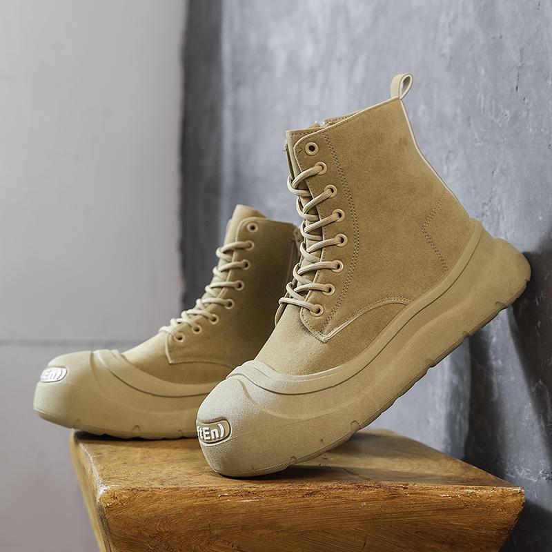 Новые толстоподошвенные уличные ретро нишевые повседневные трендовые модные высокие осенние повседневные рабочие мужские ботинки 39