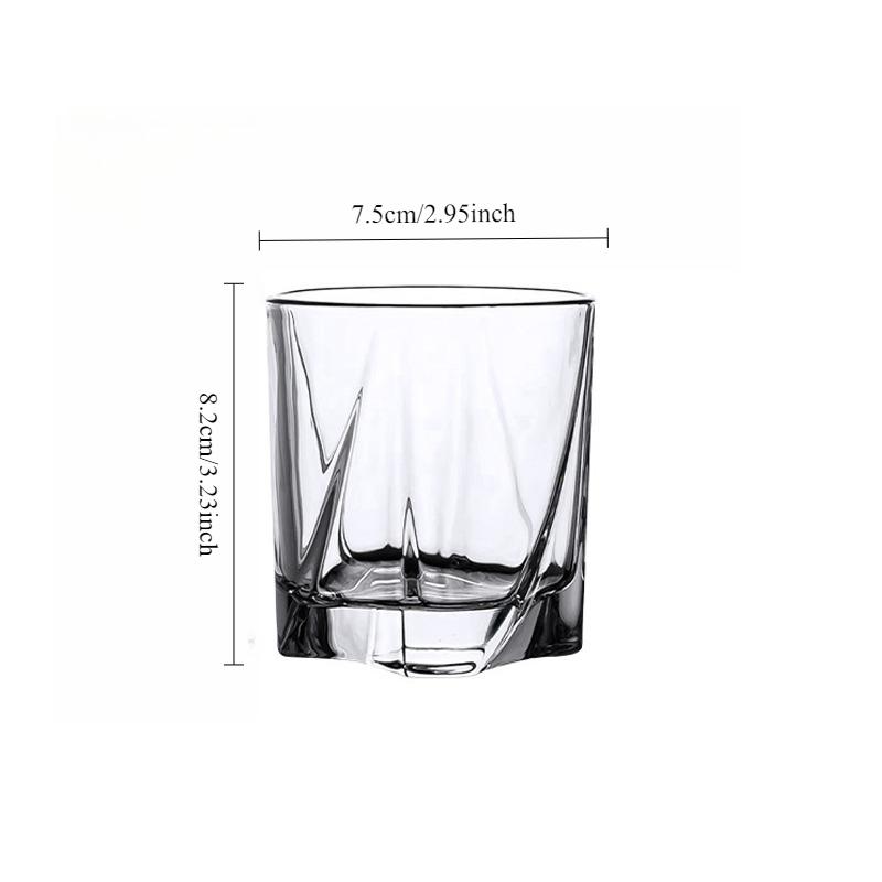 

Creative Whiskey Glass Transparent Striped Glass Cup Light Luxury Cocktail Brandy Glasses Vintage Foreign Wine Glass Juice Mug 1pcs