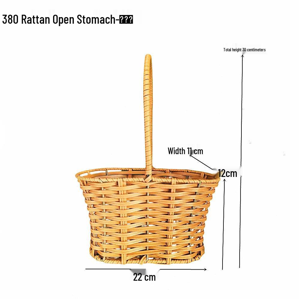 Pastoral Hand-Woven Rattan Willow Flower Basket Souvenir