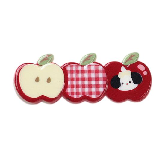 2Pcs Girl Hairpin Plaid Design Childlike Fruit Shape Acrylic Hair Clips Side Bang Hair Pin New Year Hair Accessories