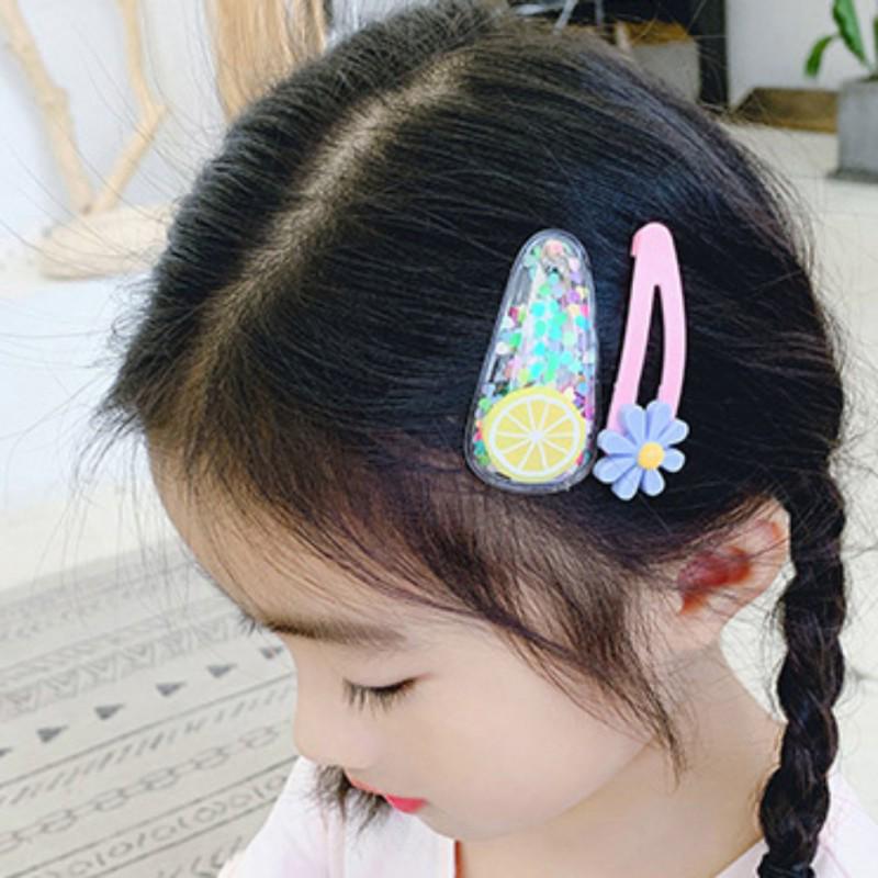 3 Pairs Girl Cartoon Colorful Mini Hairpin Hairclips Kids Headdress Clips YJ