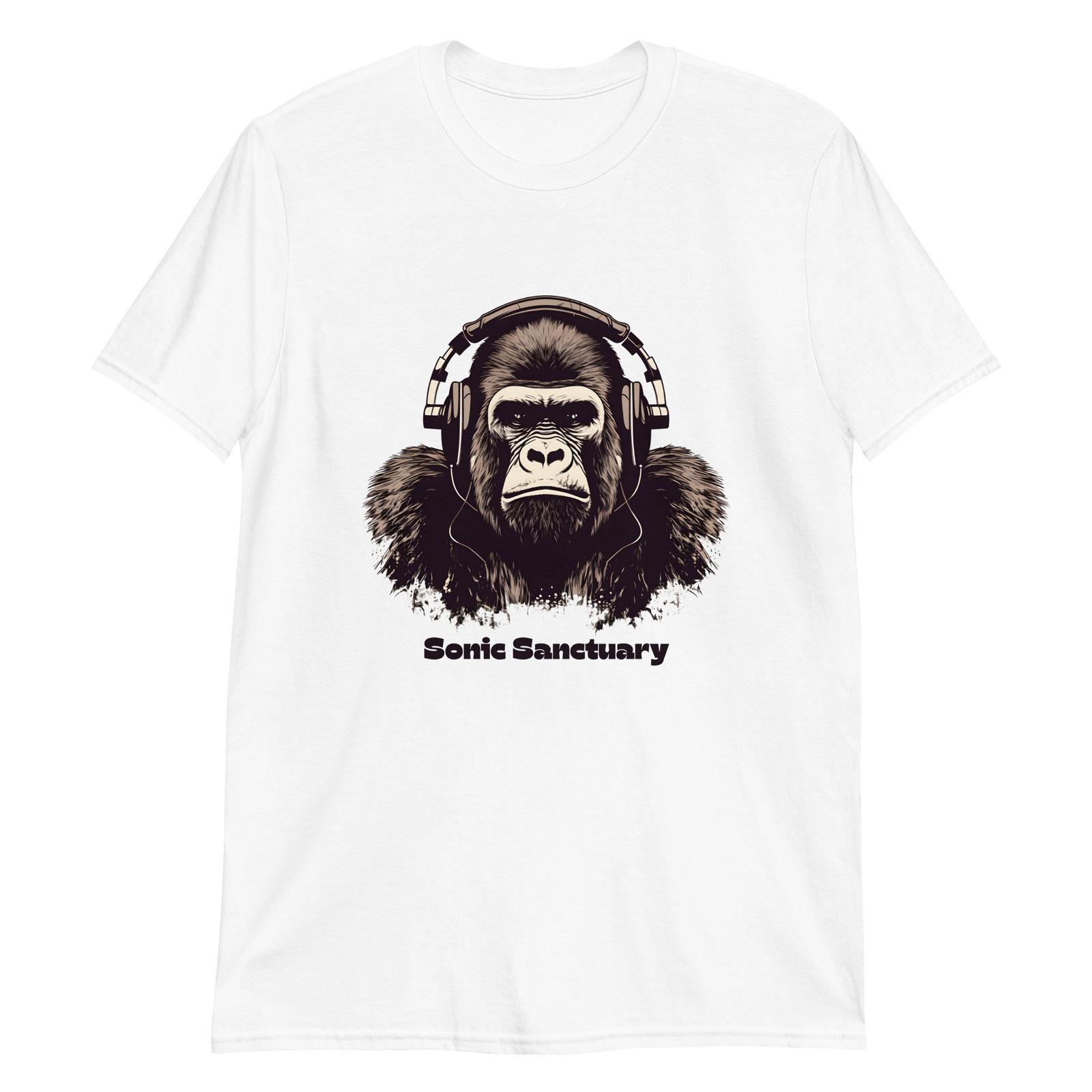 Sonic Sanctuary: Gorilla Headphones T-Shirt Mens Womens Tees Top S