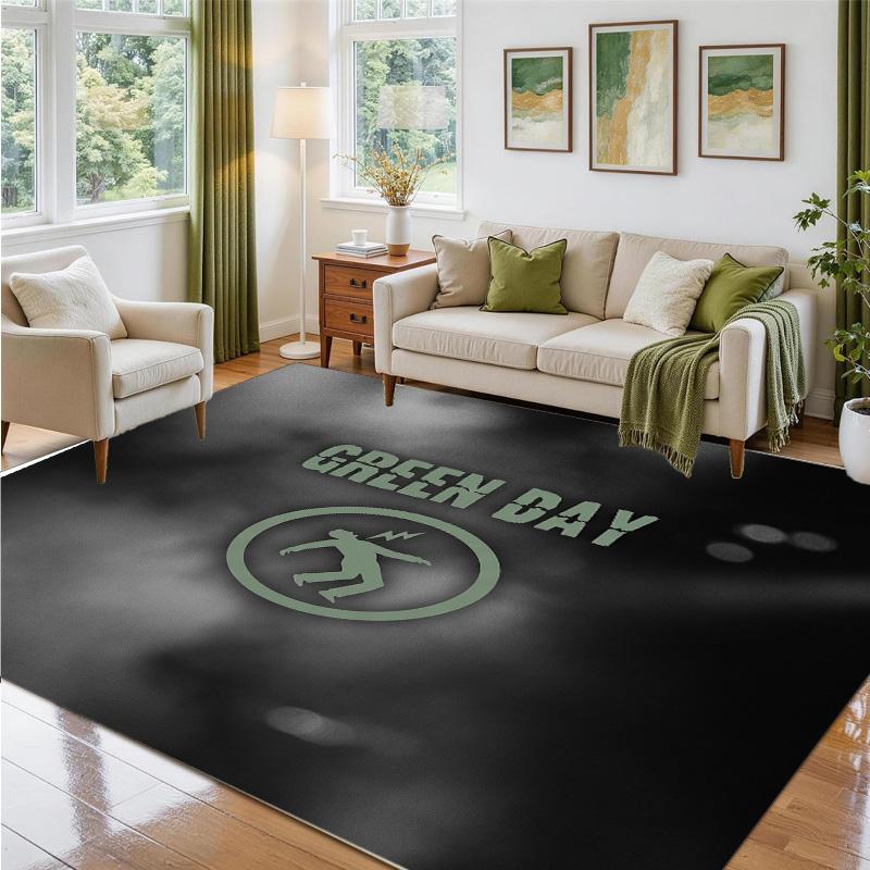 Green Day Design Crystal Velvet Rug Soft Decorative Mat for Bedroom Entrance