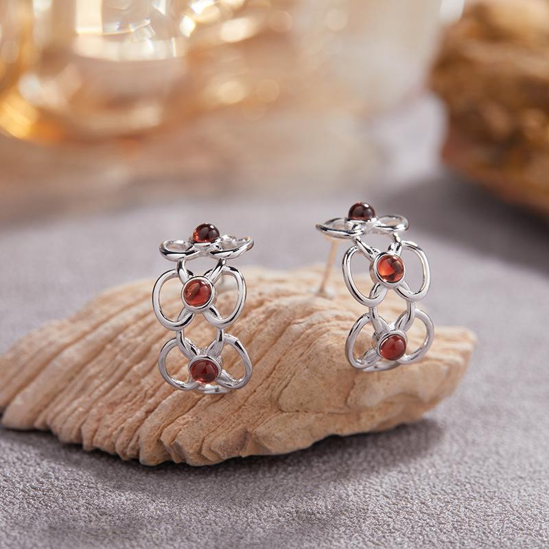 Blogger Flower God Design Niche S925 Sterling Silver Hollow Flower Ring Does Not Fade Advanced Sense Index Finger Ring Female