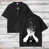 Camiseta Oversize Lavado Ácido Anime Jujutsu Kaisen Suguru Geto Camiseta Anime Hombre Mujer Regalo para Él Camiseta Hombre Camiseta de Algodón Negra