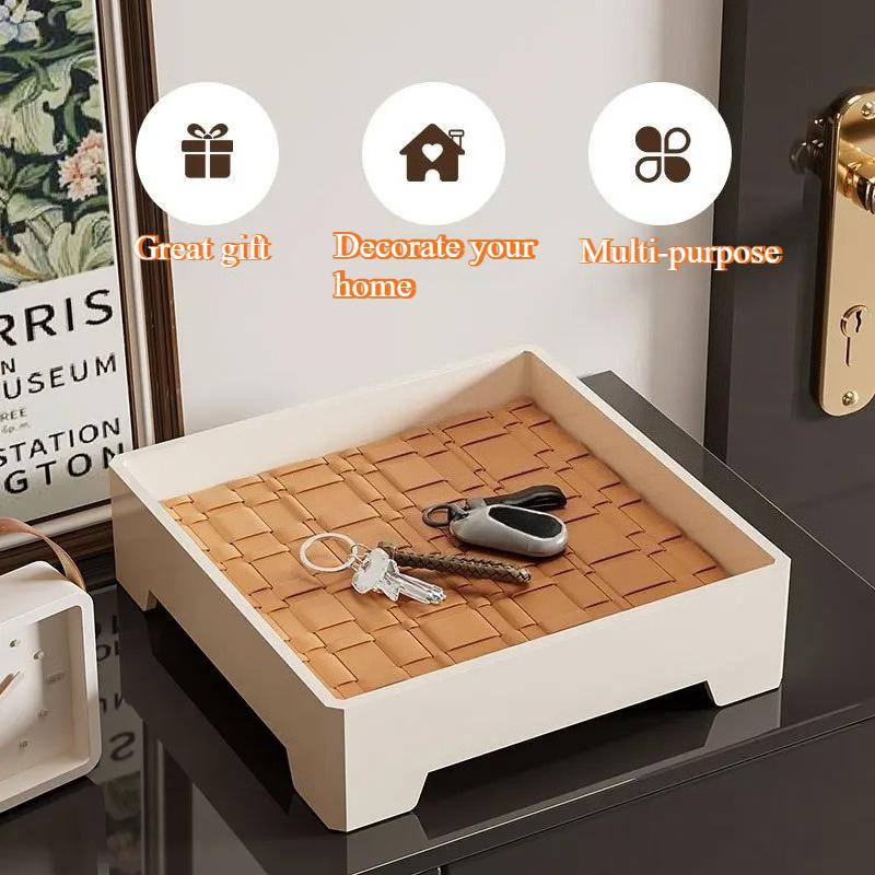 New Home Decorations Entrance Key Storage Tray with Mat Fashion Living Room Tabletop Aroma Jewelry Tray Caja De Almacenamiento