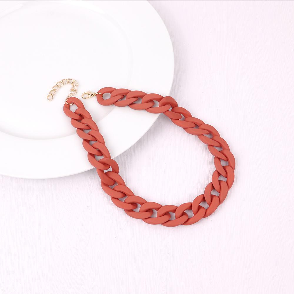 Statement Matte Colorful Chunky Acrylic Chain Necklace For Women Boho Resin Wide Chain Collar Choker Necklaces Pendant Jewelry