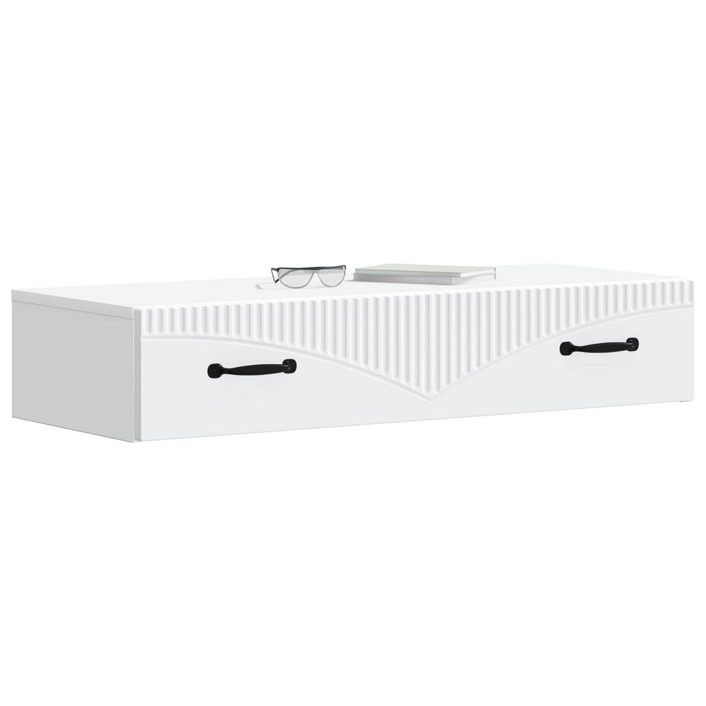 Wall Mounted Side Table White 87.5 x 34.5 x 17 cm
