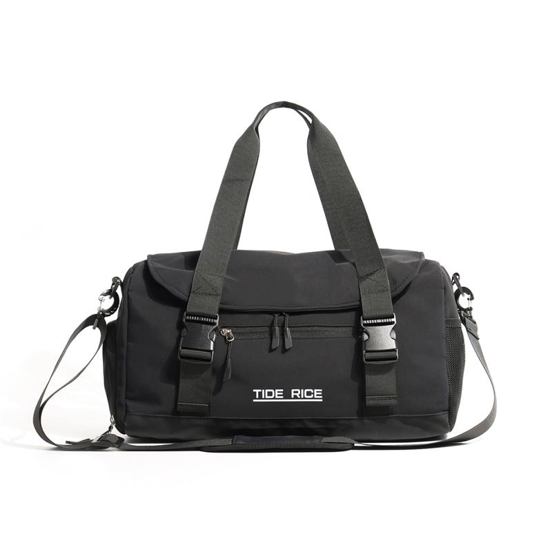 

Contrast Color Travel Bag Large Capacity Storage Bag Dry And Wet Separate Portable Shoulder Bag With Letter чёрный