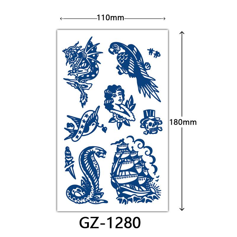 Herbal Tattoo Stickers, Juice Tattoo Stickers, Semi-Permanent English Letter Tattoo Stickers Tattoo