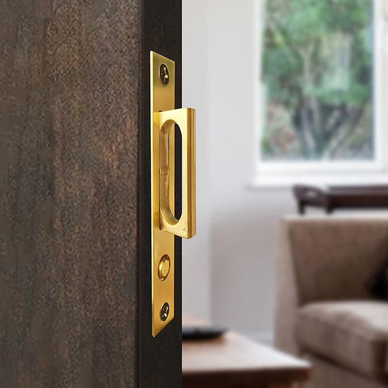 Pocket Door Edge Pull - Sliding Door Pull Handles Hardware,Pockets Hidden On The Side Pop-up Door Handles,Pull Ring Is Larger and Easier To Use Black
