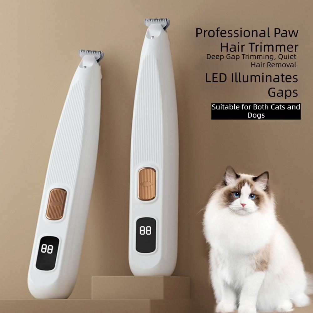 Dog Paw Trimmer With Led Light Pet Grooming Clippers For Small Areas Usb Powered Dog Cat Paw Groomer Stress-Free Pet Care