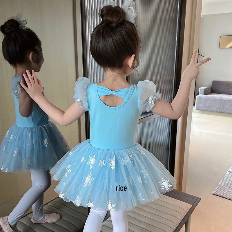 Frozen Ballet Dance Costume for Girls: Children's Mesh Leotard Dress & Chinese Dance Attire