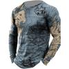 Fashion Nautical Map Pattern T-Shirt For Men Vintage 3D Printed T Shirts Autumn Casual Long Sleeves Loose O-Neck Tops Tees