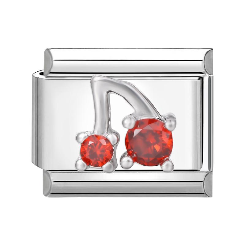 Creative Fruits Series Grape Cherry Lemon Coconut Orange Italian Charm Link Fit 9MM Stainless Steel Jewelry DIY Making Bracelet