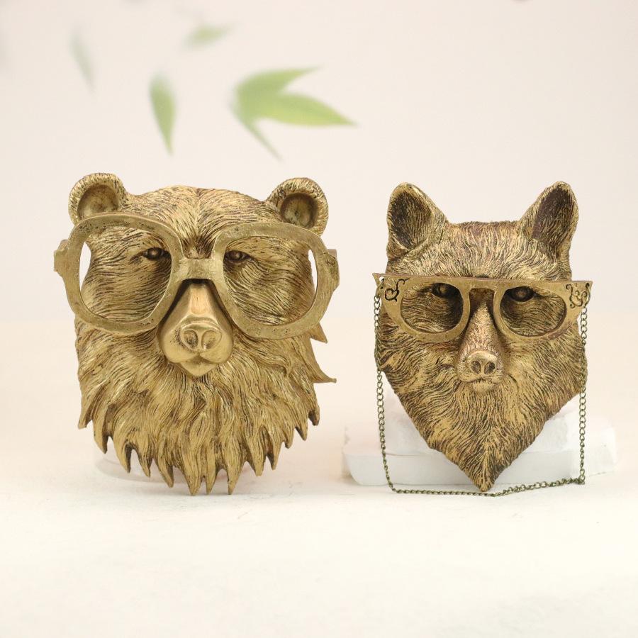 

Imitation Copper Color Animal Pendant Indoor Dining Room Home Bedroom Living Room Decoration Resin Crafts Wall Hanging