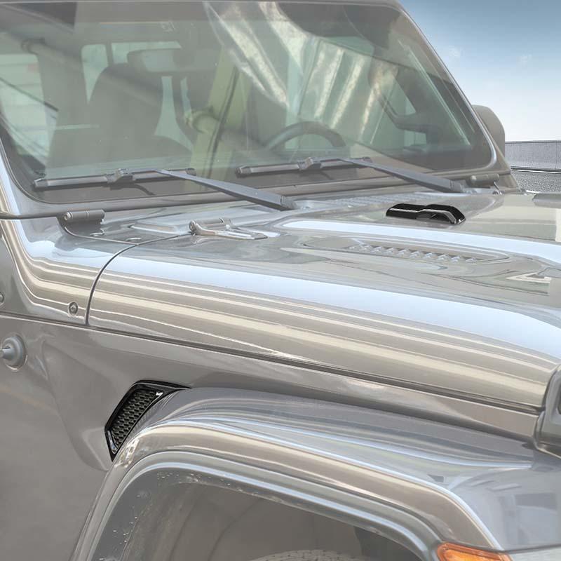 Car Hood Ornament Fender Air Vent Decoration Protective Cover For Jeep Wrangler JL JT Gladiator 2018 Up Car Exterior Accessories