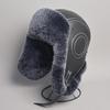 New Men's 100% Natural Rex Rabbit Fur Bomber Hats Winter Russian Man Warm Real Sheepskin Leather Hat Male Real Fur Caps