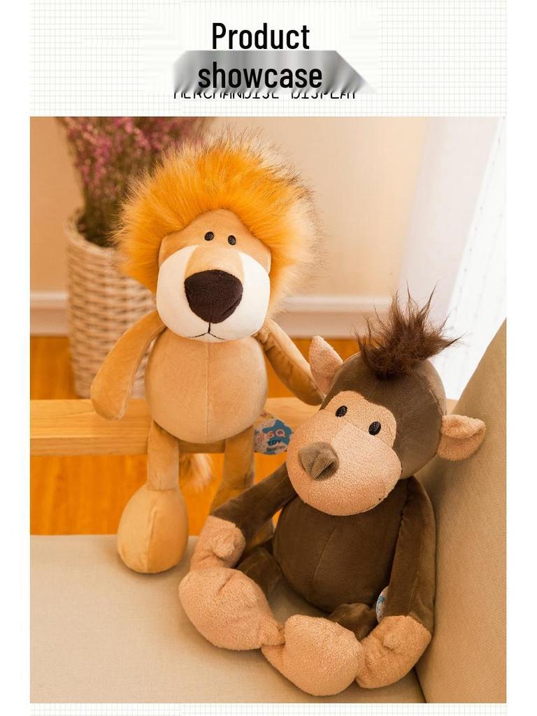 8" Cartoon Forest Animal Plush Toys: Elephant, Lion, Fox, Raccoon - Small Custom Cloth Dolls